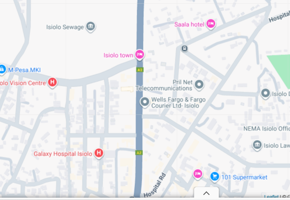 Google Maps location of Edong'a's Sports Complex